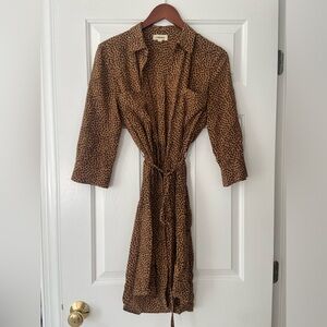 L'AGENCE Brown Leopard Print Dress